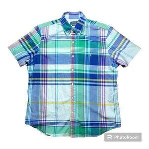 Polo Ralph Lauren Long sleeves Men's Shirt Size Large L Color Green Blue